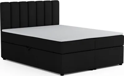 Produktbild von Boxspringbett ROCK 120x200 Velour Schwarz H3