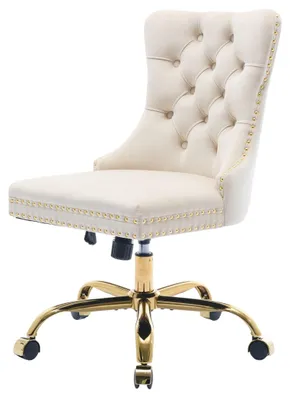 Immagine prodotto di Sedia da ufficio ergonomica, con schienale alto, regolabile in altezza e girevole, color beige