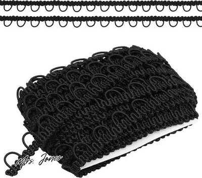 Produktbild von Elastisches Hochzeitsband - schwarz - 9 m - Stretchknopf - Nähornament