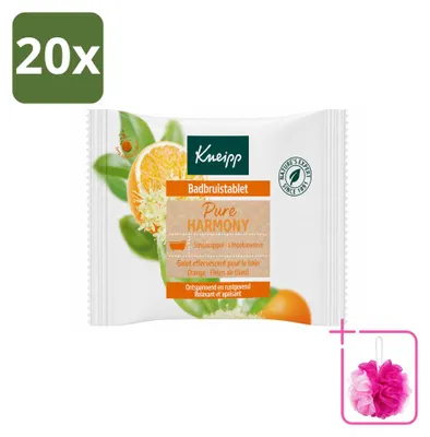 Productafbeelding van 20 x Kneipp Badbruistabletten, sinaasbloesem en lindenbloesem - voordeelverpakking - 20 stuks