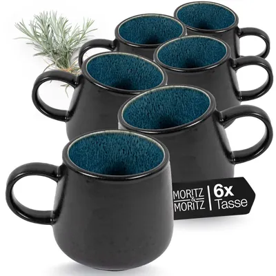 Produktbild von Moritz & Moritz SOLID Kaffeebecher 6er - Schwarz/Blau