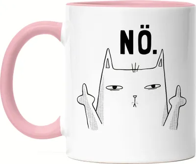 Produktbild von Nö Tasse Rosa Einfach Nein Lustig Katze unhöflich Spruch Cat Katzenliebhaber Geschenk Kollege Kollegin Büro-Tasse