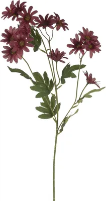 Produktbild von artplants.de Kunstblumen Zweig Margerite FENAS, dunkelrot, 65cm - Deko Kunstzweig