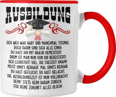 Produktbild von Trendation - Ausbildung Bestanden Geschenk Tasse Geschenkidee Bestandene Prüfung Abschluss 2023 Lustiger Spruch (Rot)