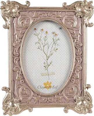 Produktbild von Clayre & Eef Bilderrahmen 10x15 cm Silberfarbig Polyresin
