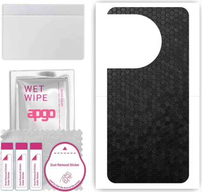 Produktbild von apgo Rückseite Schutzfolie, Skin, kompatibel mit OnePlus 11, Hinten Displayschutzfolie aus Vinylfolie, kratzfest, einfache Montage - Schwarze Honigwabe