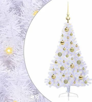 Productafbeelding van Kunstkerstboom met 150 LED Wit 120 cm PVC en staal