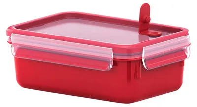 Produktbild von EMSA CLIP & MICRO Mikrowellendose, 1 l, Rot, Transparent, Polypropylen (PP), Thermoplastisches Elastomer (TPE), Deutschland, 135 mm, 195 mm