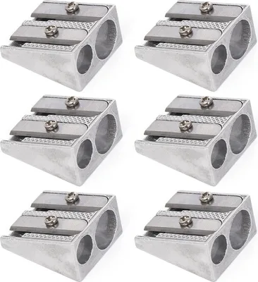 Produktbild von Handgeführter manueller Bleistiftspitzer mit Doppelloch, robuster Konstruktion, kompakter Größe, tragbarer Stiftspitzer aus Metall