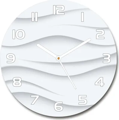 Produktbild von Wanduhr aus Glas 30fi Glasbild Glasuhr Gehärtetes Glas - weisse-zeiger - Waves abstraction