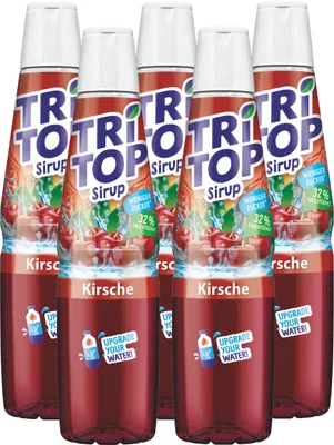 Produktbild von Tri Top Getränke-Sirup Kirsche 600ml - wenig Zucker & kalorienarm (5er Pack)