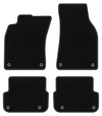 Image de Tapis de sol en moquette pour Audi A6 C6 FL 2006-2011 (berline/break) – jeu 4 pièces, noirs, sur mesure – Wielganizator BASIC