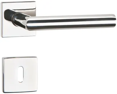 Produktbild von Hermat WC-Drückergrt. 1802/2611, flache kantige Magclip Rosetten, BZG gel.,