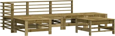 Imagen del producto de vidaXL Juego de jardín de 6 piezas, con estructura de madera de pino tratada