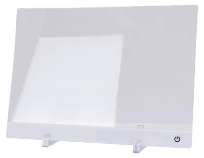 Produktbild von 7-Farben-LED-Notiztafel – Beleuchtete Acryl-Zeichnungs- und Schreibtafel mit Ständer und 7 Markern, 4 dynamische Modi, 35,1 x 25,4 cm