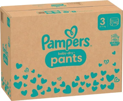 Immagine prodotto di Pampers® 8006540710678 Pannolini Pampers® baby-dry™ scatola mensile taglia 3 (6-11 kg) per neonati e bambini (4-18 mesi), 192 pezzi.