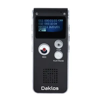 Obrázek produktu pro Profesionální diktafon (hlasový záznamník) 16 GB, nahrávání hlasu, zvuku a telefonních hovorů Diktafon Daklos