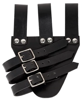 Produktbild von Schwerthalter aus Leder mit 3 Riemen und Schnallen - Schwarz