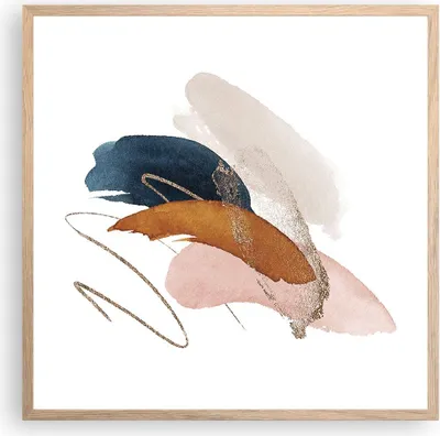 Produktbild von Gerahmtes Poster - Rahmen in heller Eiche - Die Farben Abstraktion Stück - 60x60 cm - Wand Bild - Wanddeko - Wandbilder - Kunstposter - Wandposter - Bilderrahmen - Bilder - P2NAC60x60-5100