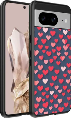 Immagine prodotto di Custodia per Google Pixel 8 Pro con stampa a cuore rosa e rosso - Custodia backcover in TPU con design a cuore rosa e rosso - Smartphonics