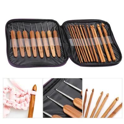 Produktbild von Häkelhaken-Set, Häkelhaken-Set, Häkelnadel, Bambus-Häkelnadeln, Häkelwerkzeug-Set