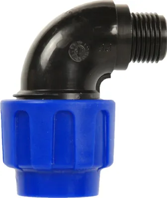Produktbild von KIRCHHOFF 90° Verbindungswinkel, 32 mm x 1"AG für HDPE Bewässerungssystem, Gartenbewässerung in Trinkwasserqualität  EU