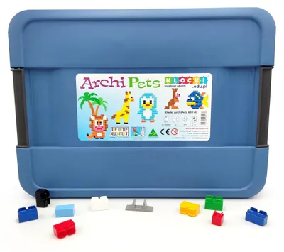 Produktbild von Little Architect ArchiPets 630 Teile – Konstruktionsbausteine Tiere (1-4 cm, 8 Bauanleitungen 1:1, Kunststoff, 8 Tierfiguren) – CE & EN71 , ab 5 Jahren