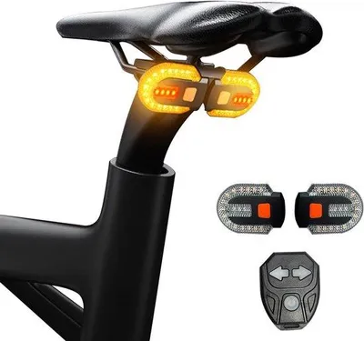Produktbild von Fahrrad Blinker Vorne Hinten - Wasserfest IPX5 - Drahtloser Fernbedienung - USB Aufladbar - für MTB Fahrrad Scooter