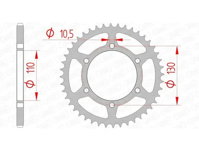 Immagine prodotto di Pignone posteriore standard AFAM in acciaio 16500 - 520