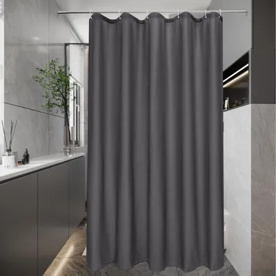 Produktbild von Schmaler Duschvorhang 100x200 Grau Wasserabweisend Stoff Badezimmervorhang