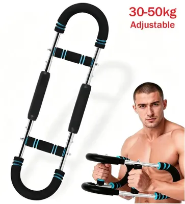 Obrázok produktu pre Power Twister – posilňovač rúk – hydraulický expandér na hrudník – nastaviteľný odpor 60 kg – posilňovanie rúk a hrudníka – modrá farba