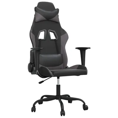 Produktbild von Gaming-Stuhl mit Massagefunktion Schwarz und Grau Kunstleder
