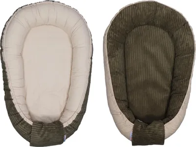 Produktbild von MamaLoes Babynest Bett Velours Wendbar Grün Rippstoff ML020123