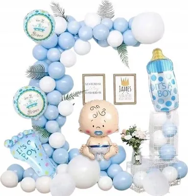 Zdjęcie produktu dla Balony Baby Shower Chłopca Girlanda Balonowa Niebieska Łuk Dekoracje Boy