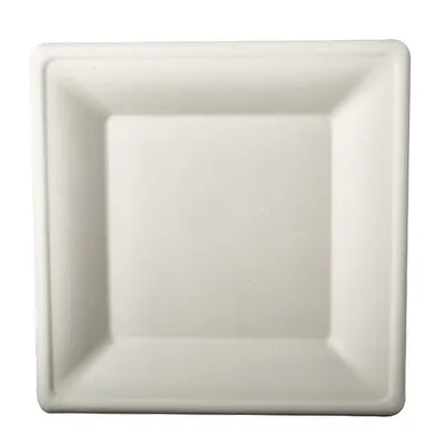 Produktbild von Papstar Zuckerrohr Teller, eckig "pure", 26 x 26 cm weiß, 100 Stück