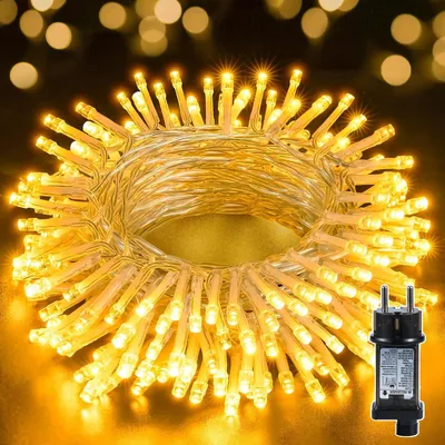 Lichterkette 10m 100 LED, warmweiß, mit Timer, IP44