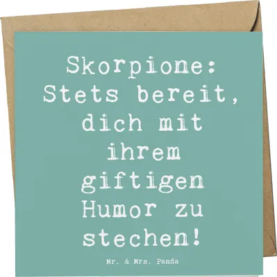 Produktbild von Mr. & Mrs. Panda Glückwunschkarte Spruch Skorpion Humor - Meeresbrise - Geschenk, Klappkarte, faltkarte, Sternzeichen, schwarzer, Leidenschaft, Tierkreiszeichen, Horoskop