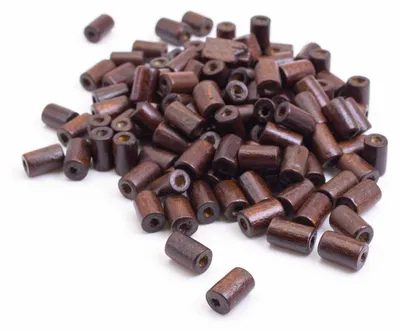 Produktbild von Vintageparts Holzperlen länglich dunkelbraun 8 x 6 mm für Morsecode-Armbänder, 100 Stück