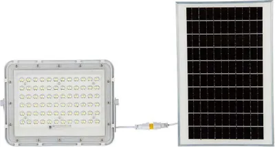 Produktbild von V-TAC 120W-W Solar-Flutlicht 'VT 120W LED' mit Fernbedienung, IP65, 1200 Lumen, 3m Kabel, 12000mAh Akku