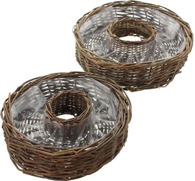 Produktbild von 2x Pflanzrad Weide braun – Pflanzschale Gartendeko
