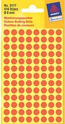 Produktbild von Avery Markierungspunkte, leuchtrot, permanent, Rot, Kreis, Papier