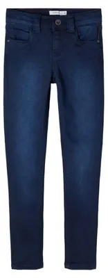 Produktbild von NAME IT Mädchen Skinny Fit Jeans-Hose mit Baumwolle Dark Blue Denim 134
