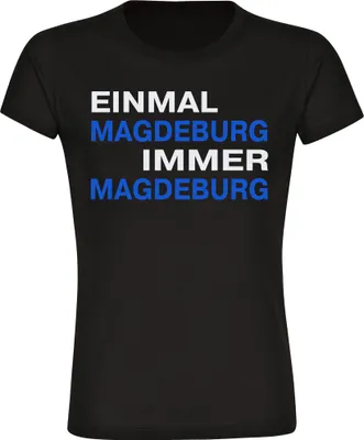 Produktbild von multifanshop Damen T-Shirt - Magdeburg - Einmal Immer, schwarz, Größe M