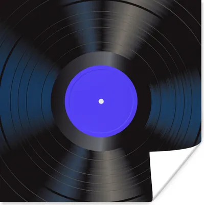 Produktbild von MuchoWow® Poster Blau - LP's Vinyl - Retro 50x50 cm - Wohnzimmerdekoration