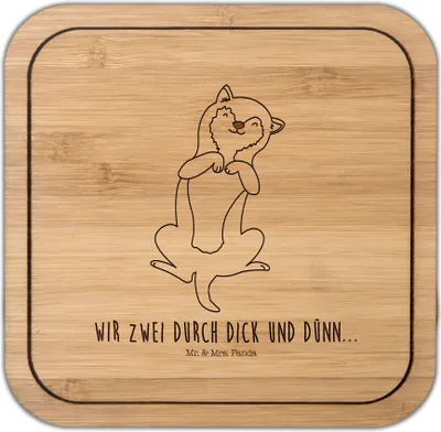 Produktbild von Mr. & Mrs. Panda kork untersetzer Hund Streicheln - Transparent - Geschenk, Hunde, Coaster, Haustier, Tischschoner, Bester Freund, Tischuntersetzer, gläseruntersetzer