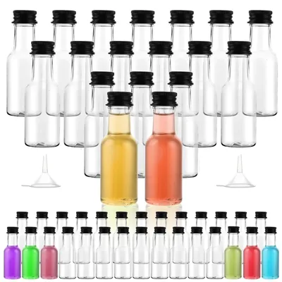 Productafbeelding van Mini-flesjes kunststof likeurflessen 25 ml 100 stuks