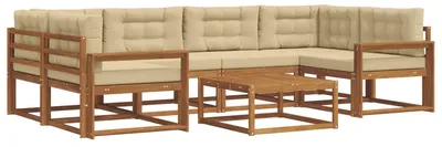 Produktbild von vidaXL Outdoor-Sofagarnitur mit Kissen 7 pcs Natur und Beige