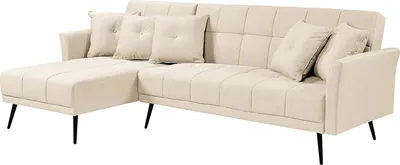 Produktbild von home24 Ecksofa mit Schlaffunktion - Flachgewebe