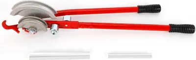 Produktbild von Rohrbiegezange - Manuelle Rohrbiegemaschine - Für 15/22 mm Rohre - 2 Metallrollen - Für Kupfer- und Eisenrohre - Rot