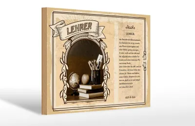 Produktbild von Holzschild Berufe 30x20cm Lehrer Herrscher Klassenzimmers
